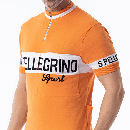 San Pellegrino wool jersey - white chest band logo detail