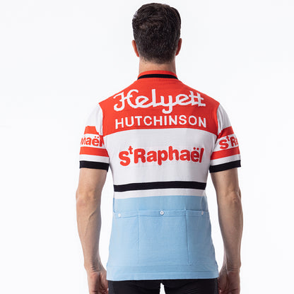 St. Raphaël Helyett Hutchinson retro wool cycling jersey - back view