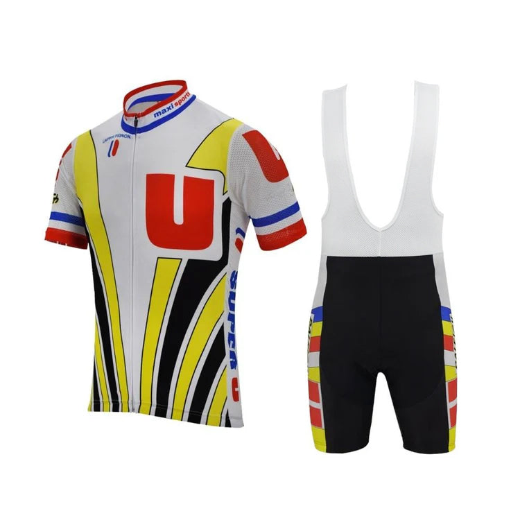Super U Laurent Fignon Retro Cycling Jersey Set