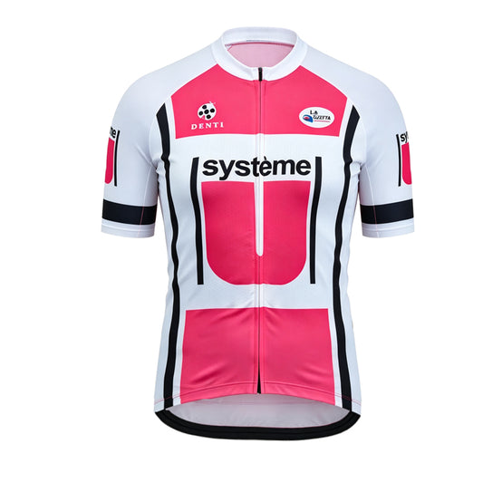 Système U Retro Pink Cycling Jersey