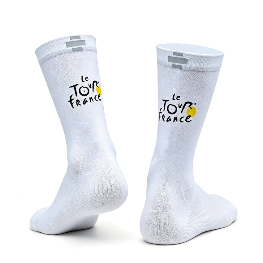 Tour de France Reflective Cycling Socks - White
