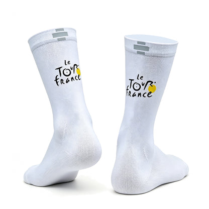 Tour de France Reflective Cycling Socks - White