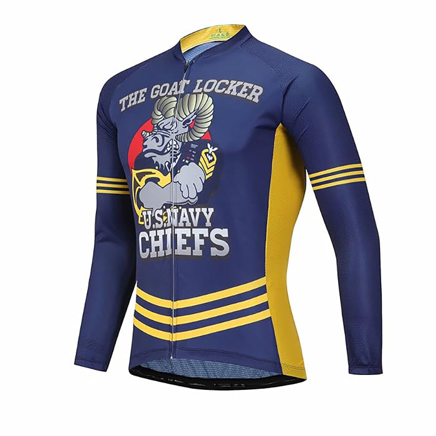 us navy chiefs long sleeve cycling jersey
