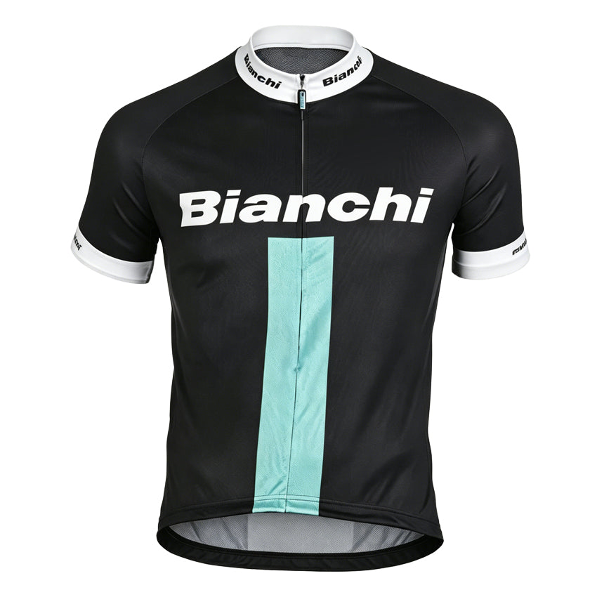 Bianchi Classic Retro Short Sleeve Cycling Jersey Black