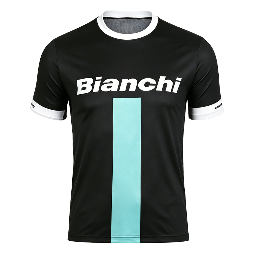 Vintage Bianchi Retro Cycling T-Shirt | Classic Celeste & Black