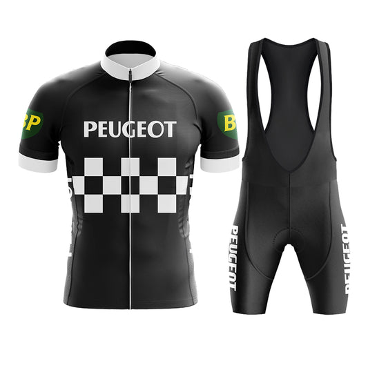 vintage peugeot black cycling kit