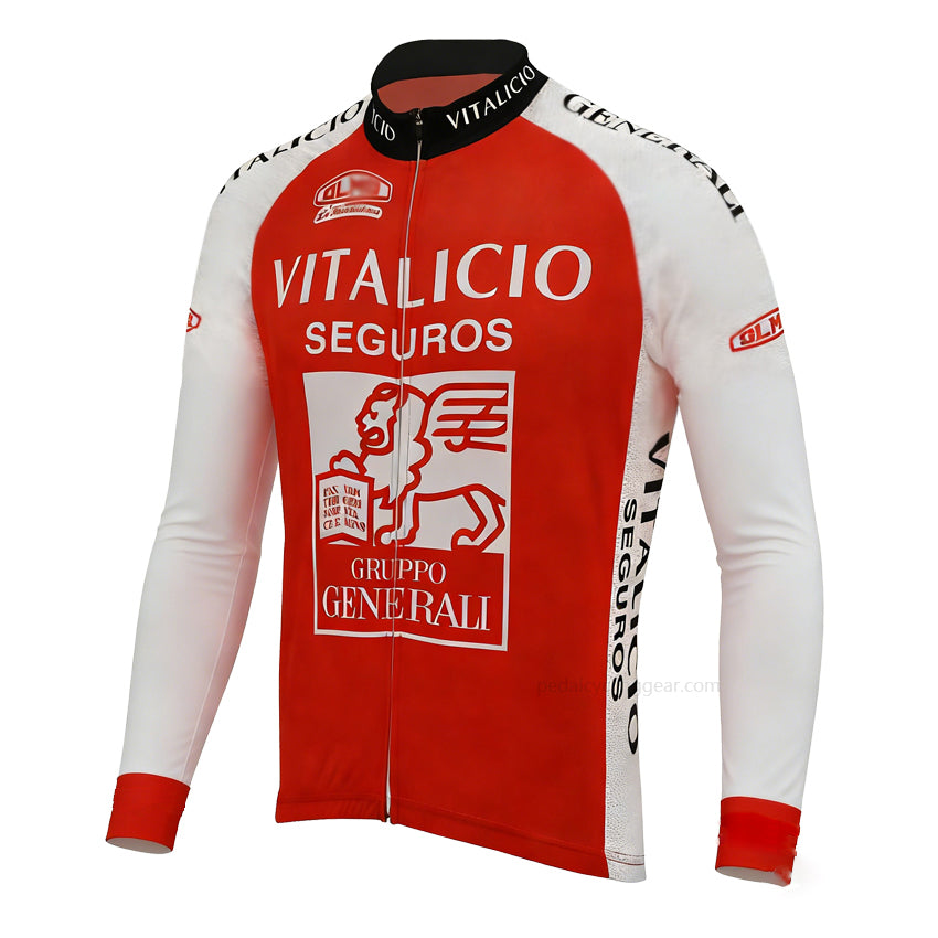Vitalicio Seguros Retro Long Sleeve Cycling Jersey front view