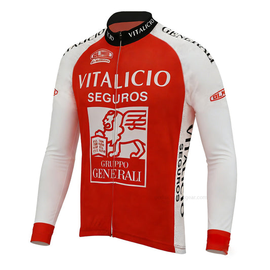 Vitalicio Seguros Retro Long Sleeve Cycling Jersey front view