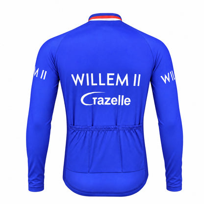 Willem II Gazelle Retro Long Sleeve Cycling Jersey – Blue back view